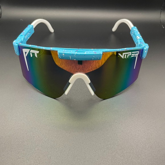 Pit Viper The Splash Sunglasses 90s Sport Rainbow Mirrored Lens - Picture 1 of 5